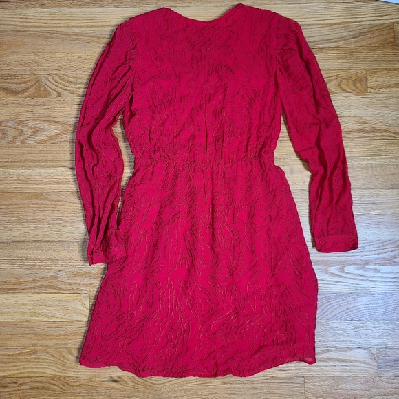 NEW All Saints Size 0 Red Embroidered Rosi Ani Dress - Picture 11 of 11